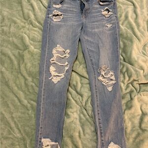 American Eagle Outfitters Ripped Blue Skinny Jeans